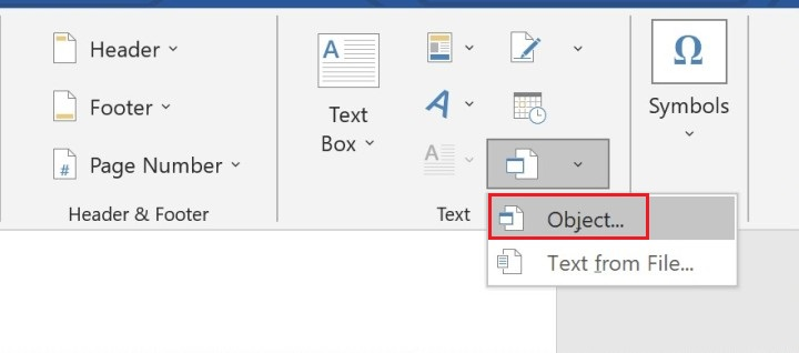 comment inserer un pdf dans word ms