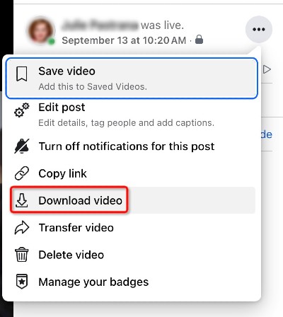 download your own fb video