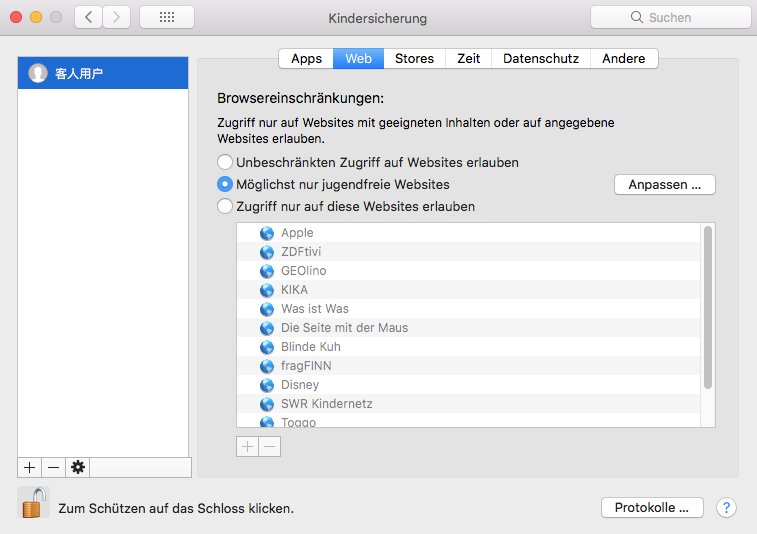 Versuchen Sie, den Zugriff auf Websites für Erwachsene einzuschränken