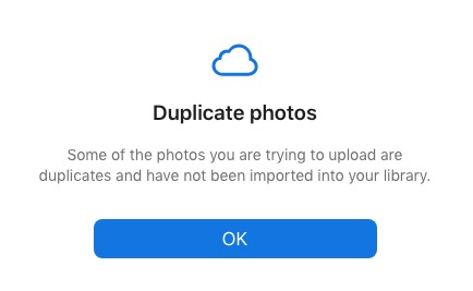 Duplicate photos message