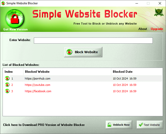 Simple Website Blocker