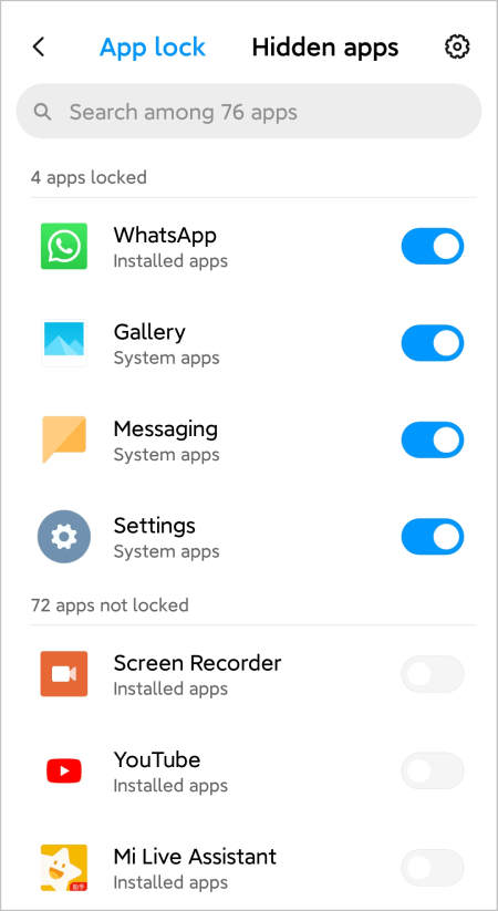 a screen showing that two messaging apps are locked