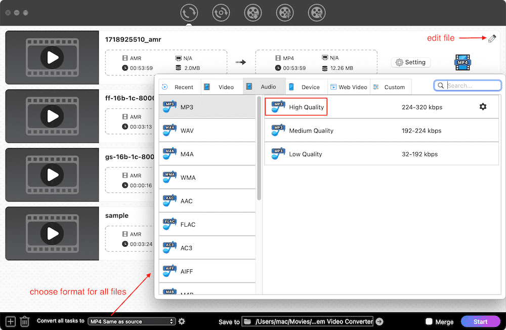 amr to mp3 conversion