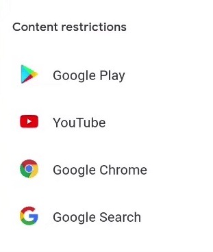 Google Family Link Content restrictions