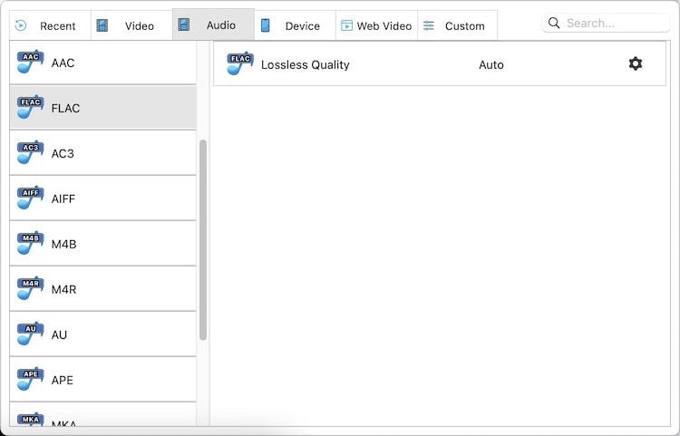 choose flac as output format