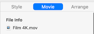 save the movie file in keynote