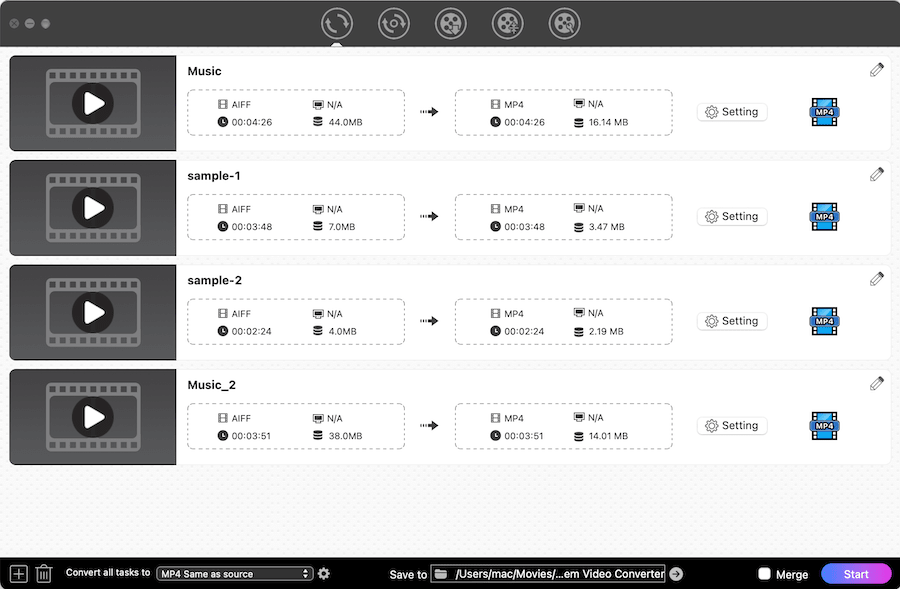 upload aiff files