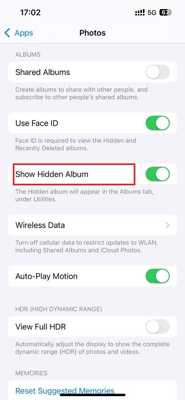 Show Hidden Album