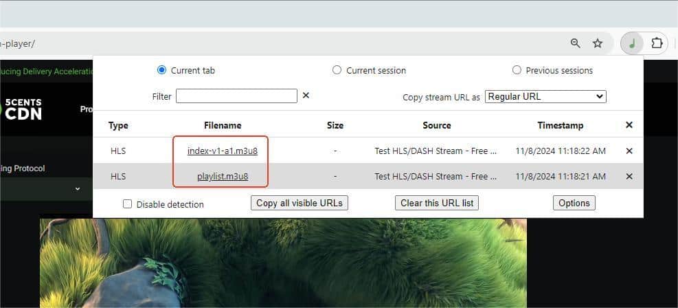 m3u8 link detector extension