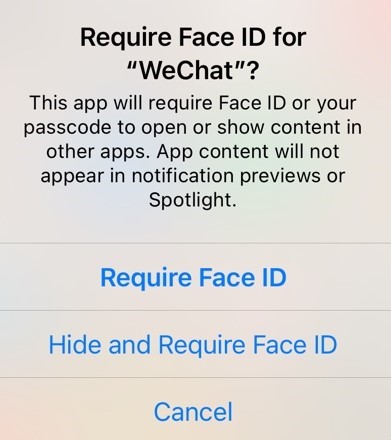 tap Require Face ID