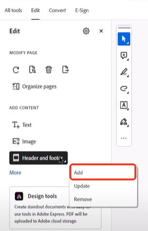 add page numbers to pdf adobe02