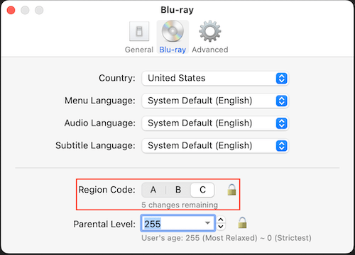 change Blu-ray region code in Macgo player