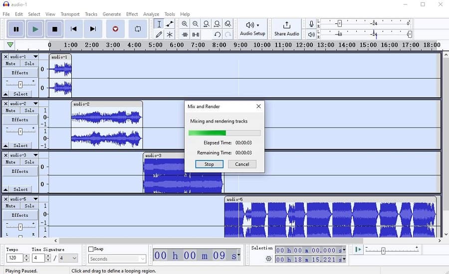 audacity merge audio files