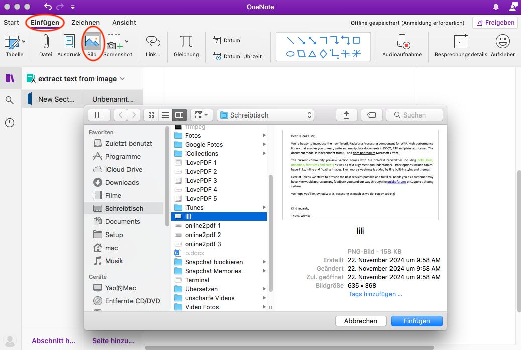 image to excel with onenote 01