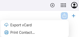 choose Export vCard