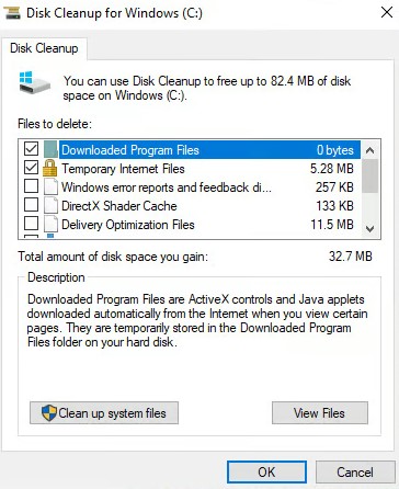 disk cleanup