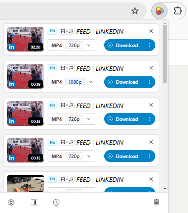 download linkedin videos with browser extension