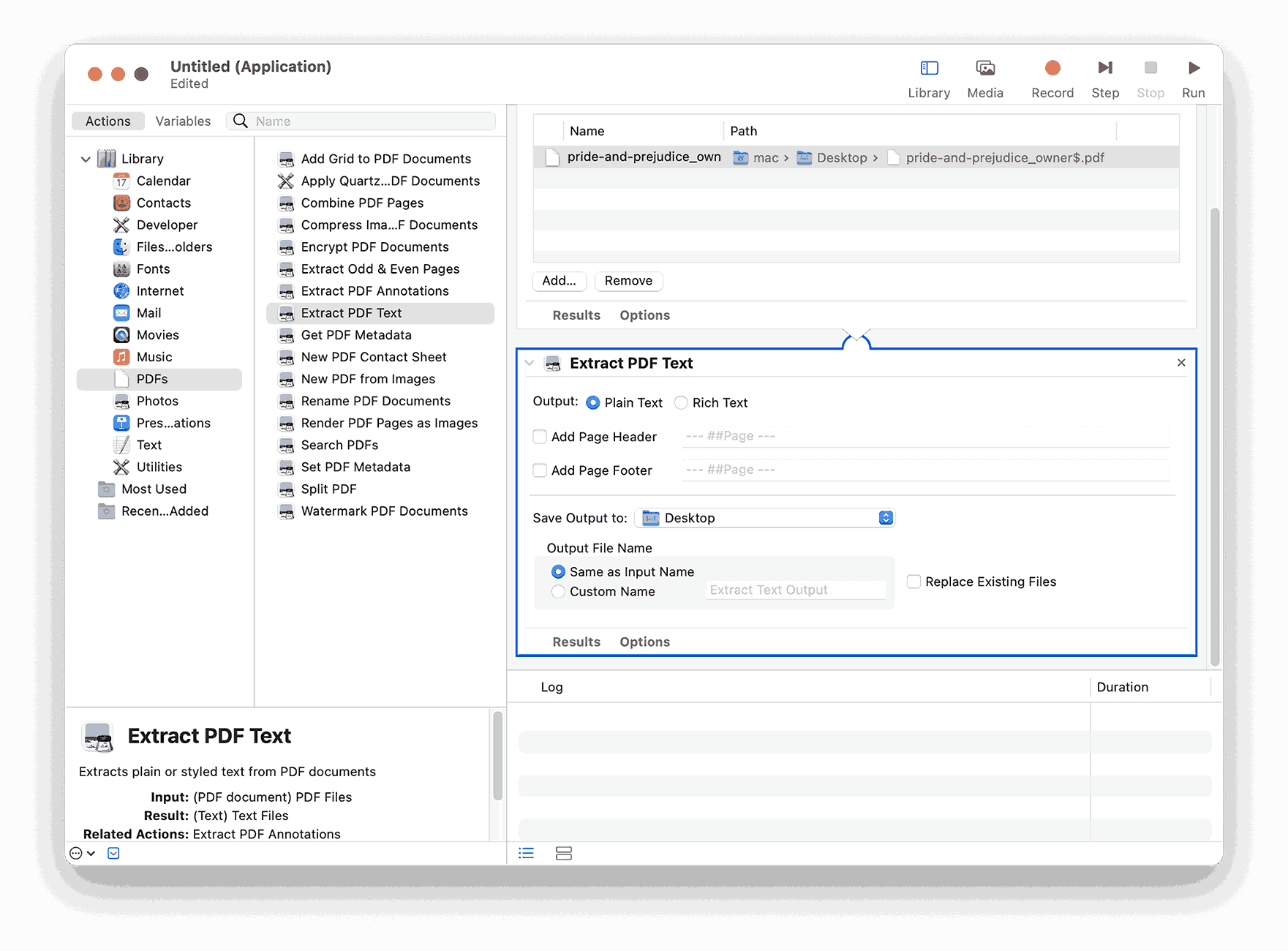 convert pdf to pages automator04