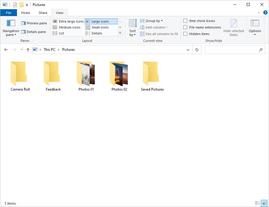 open the folder in File Explorer