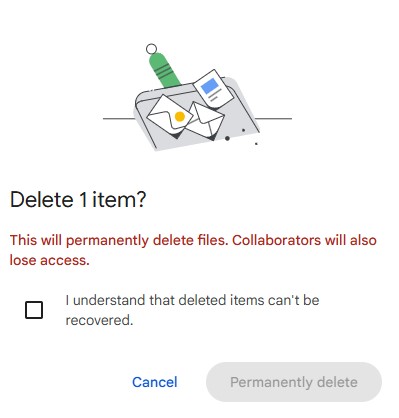 permanently delete