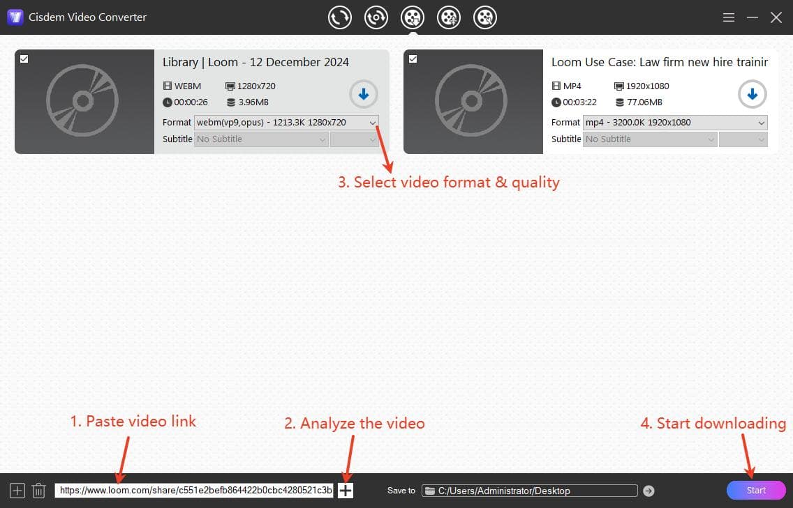 download loom videos with cisdem video converter