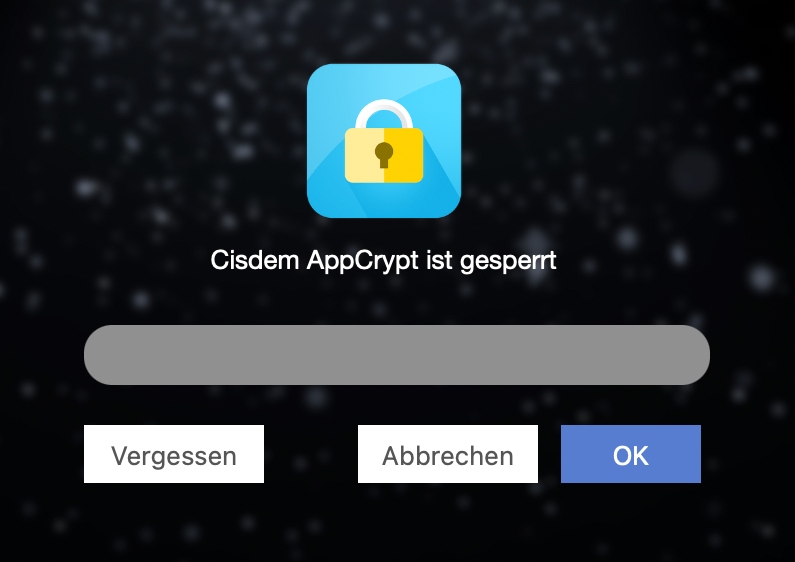 enter the password to access AppCrypt