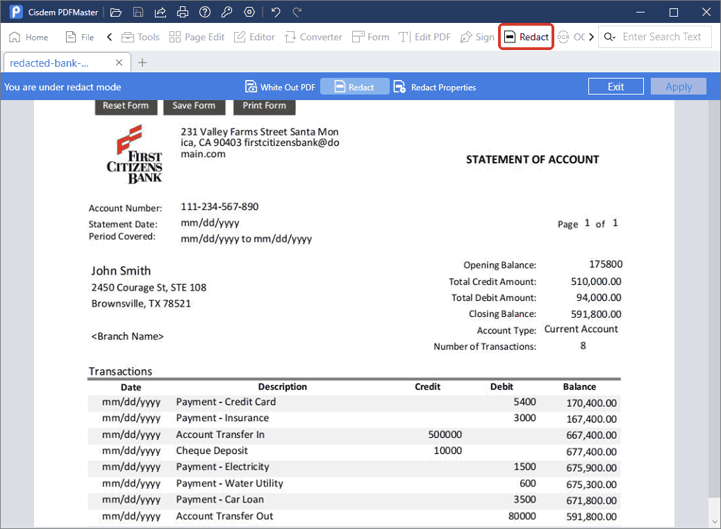 redacted bank statement cisdem02