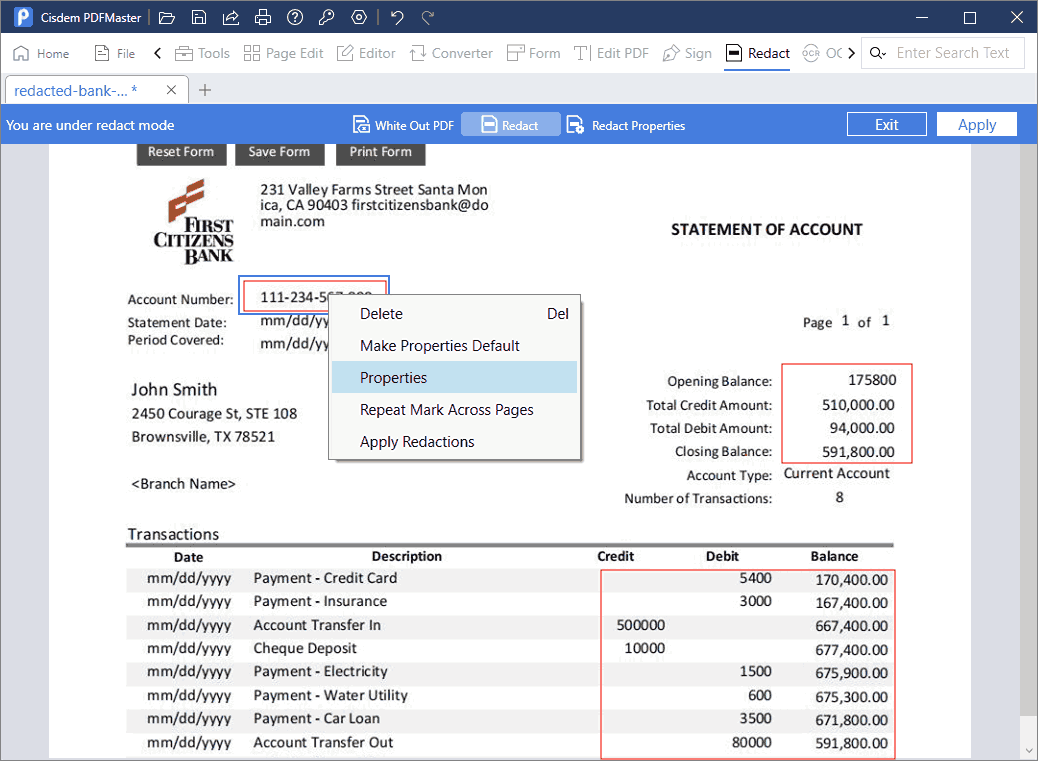 redacted bank statement cisdem03