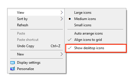 show desktop icons