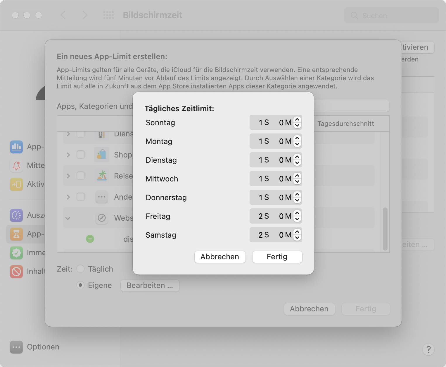 set time limits for Discord website with Screen Time