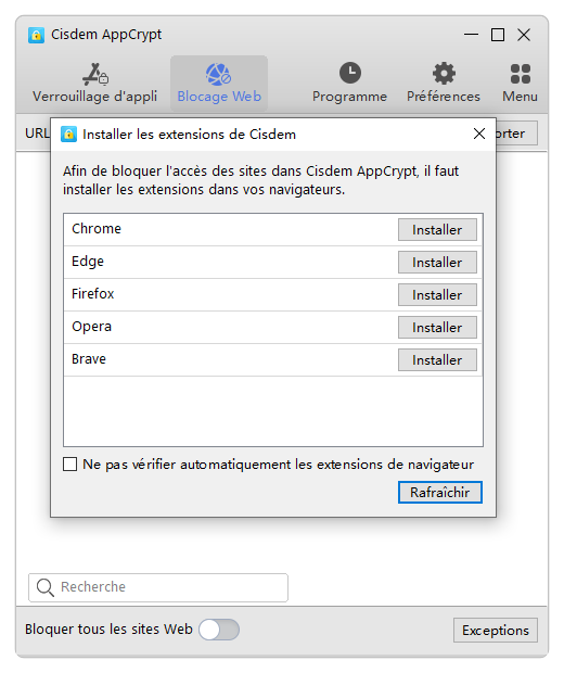 installer l'extension pour bloquer les sites sauf quelques-uns