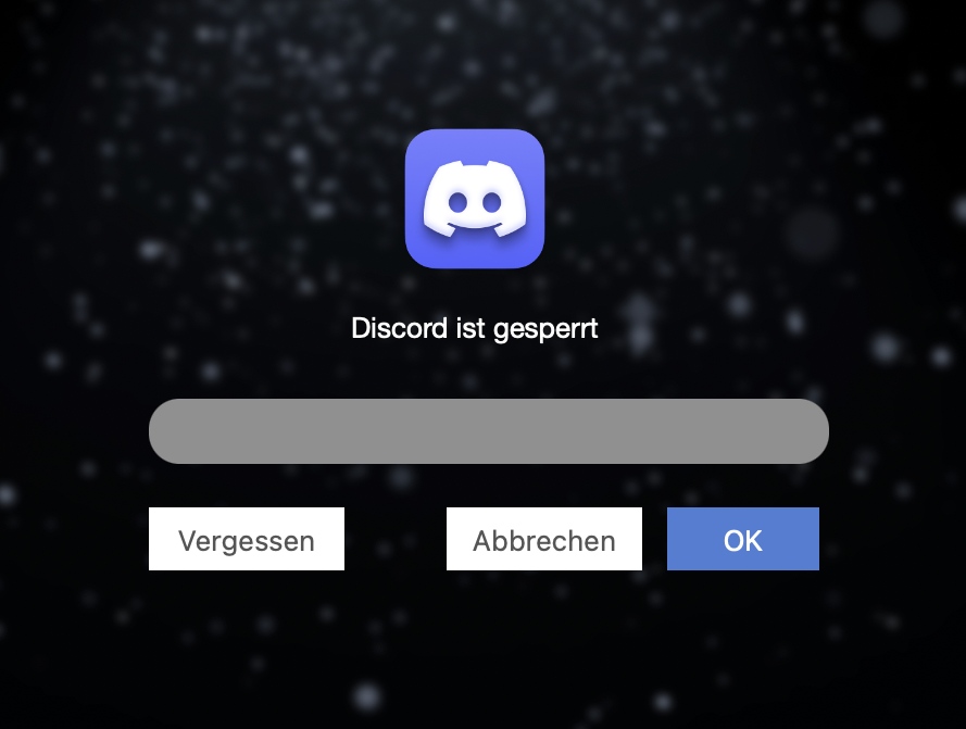 Discord is locked with password on Mac