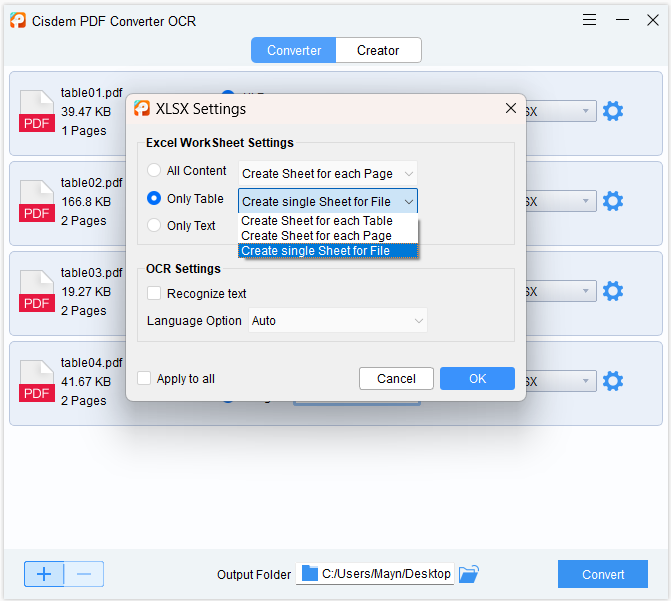 convert pdf to excel cisdem03