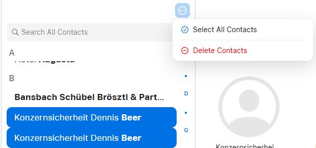 delete Mac duplicate contacts from iCloud website