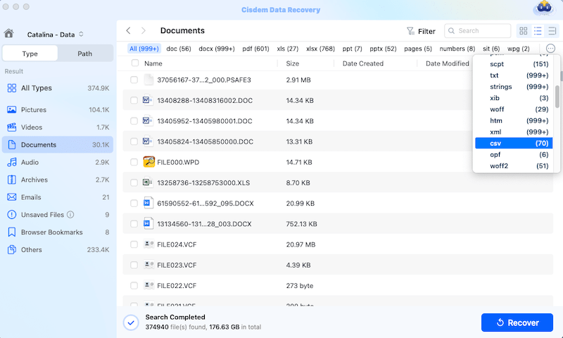 recover csv files cisdem 02