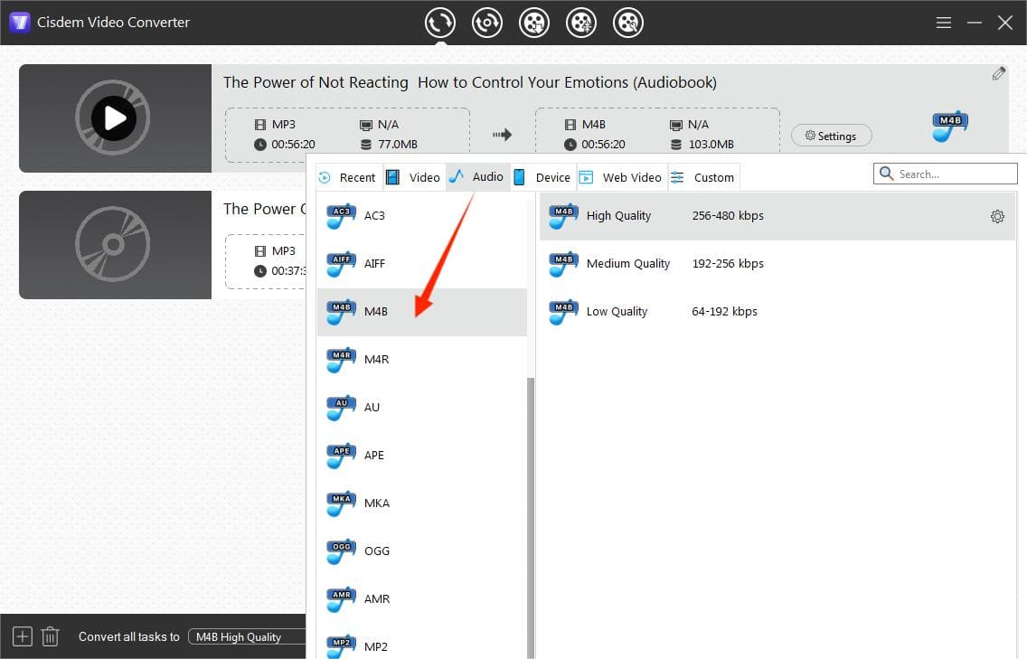 cisdem convert mp3 to m4b