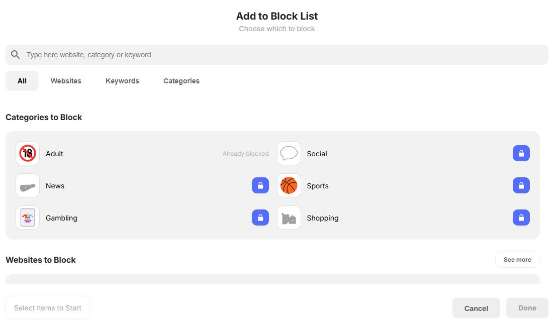 block a website on Chrome via BlockSite extension