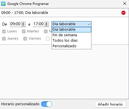 horario personalizado