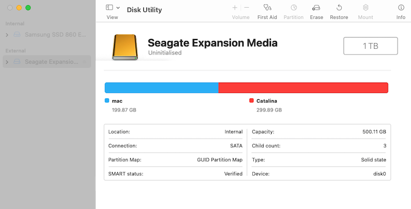 uninitialized disk mac