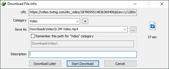 download X DM videos with IDM