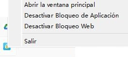 Al hacer clic derecho en el ícono de AppCrypt en la barra de tareas en una PC con Windows, aparece la opción Abrir ventana principal