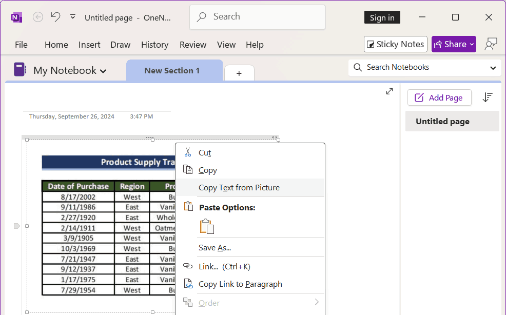 image to excel converter onenote02