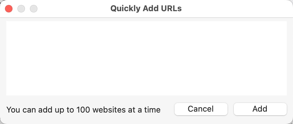 quicklu add URLs