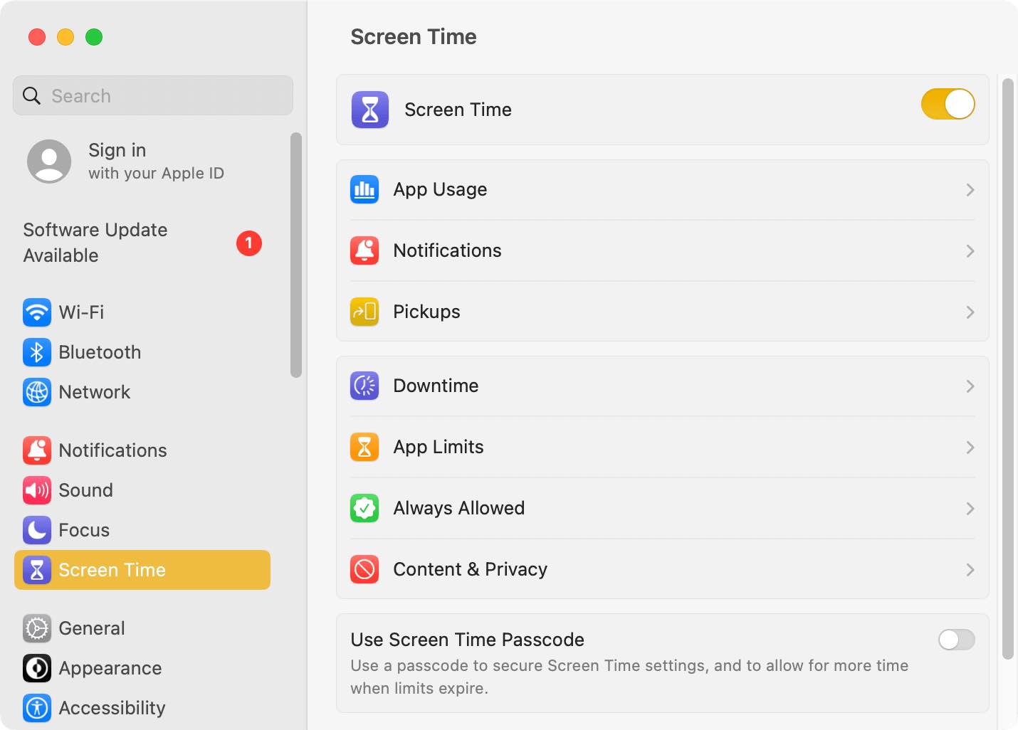 Screen Time on Mac