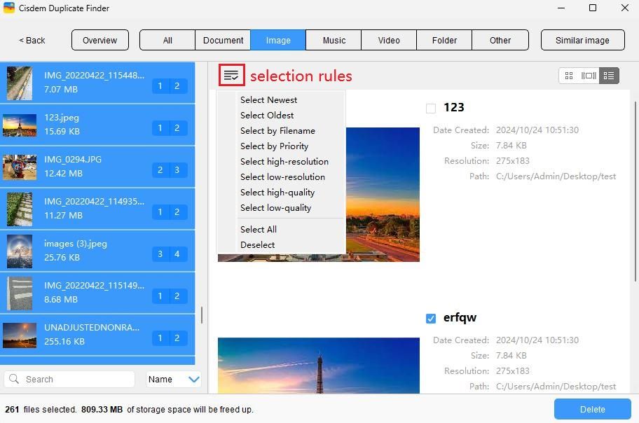 selection rules