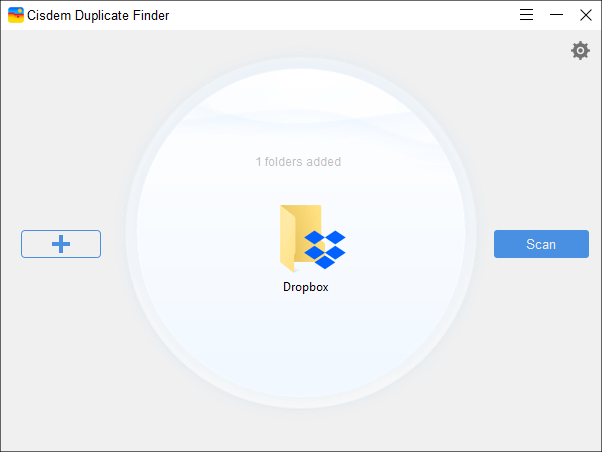 a Cisdem Duplicate Finder screen showing that the Dropbox folder is added