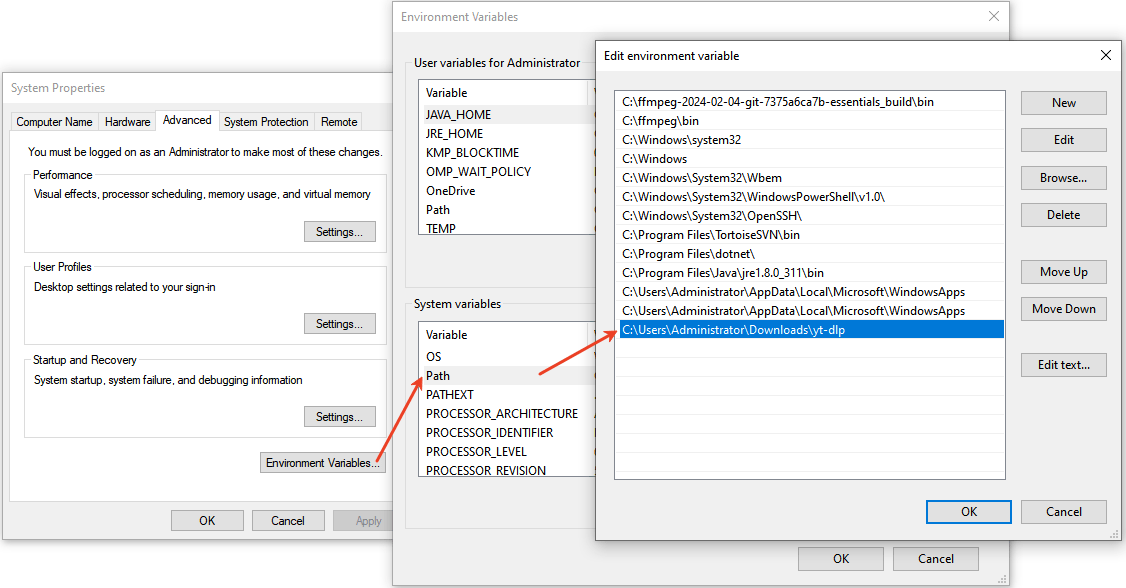 install yt-dlp on windows - add to system path