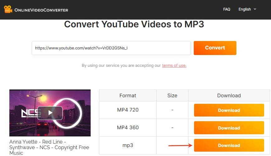 convert youtube video to mp3 online with onlinevideoconverter