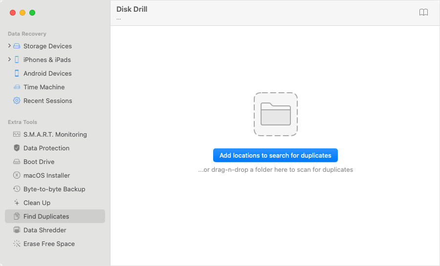 the Extra Tools section shows Find Duplicates and other tools