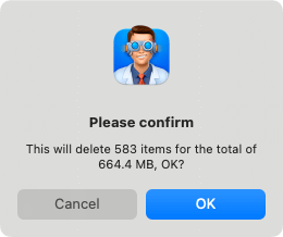 a confirmation message